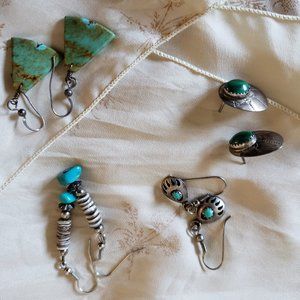 Turquoise earrings - 4 set